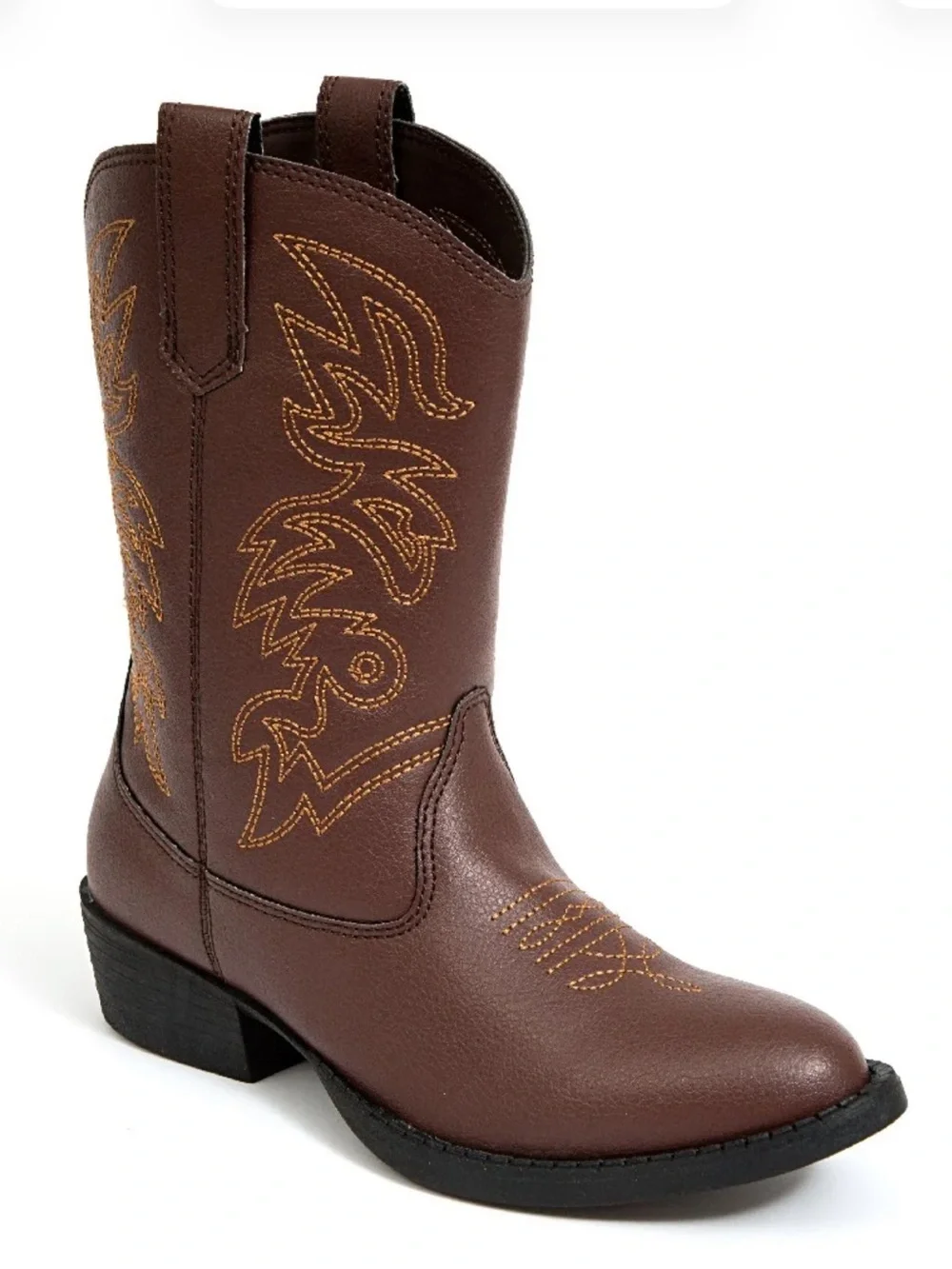 Deer Stags Ranch Kids Western Cowboy Boots Size 7 Brown